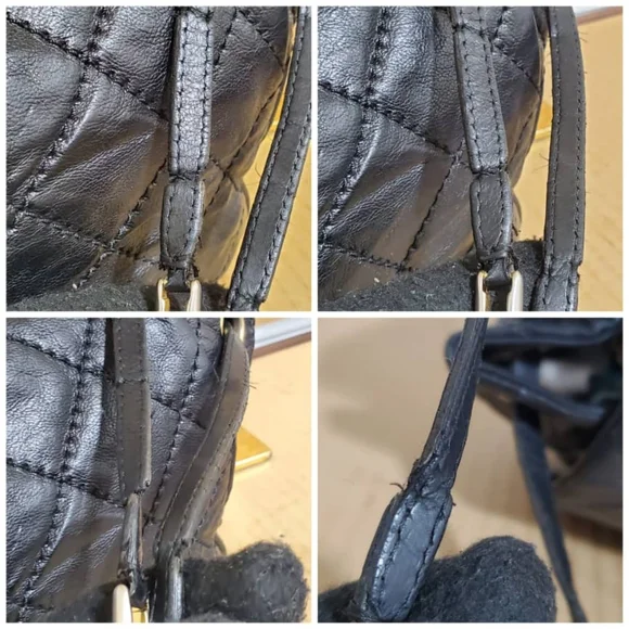 Authentic CHANEL Calfskin Quilted Retro Chain Accordion Flap Black - Picture 7 of 12